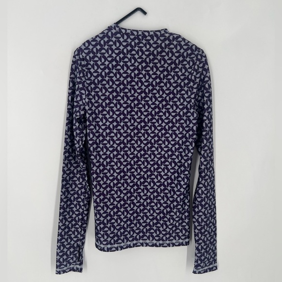 Coperni Geometric Printed Long Sleeve Logo Plaque Top In Blue & Purple - Picture 7 of 7